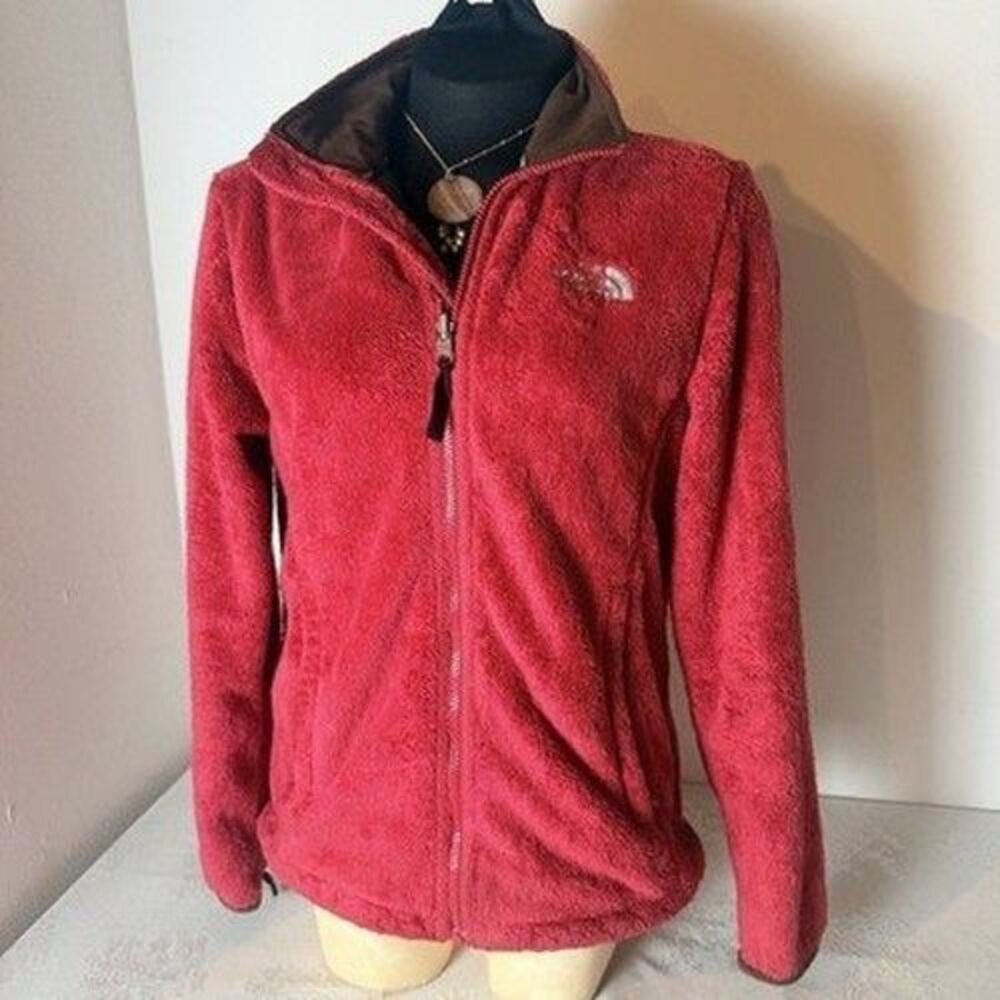 The North Face Osito Jacket Womens M Pink Full Zip Fuzzy High Pile Plush Y2K